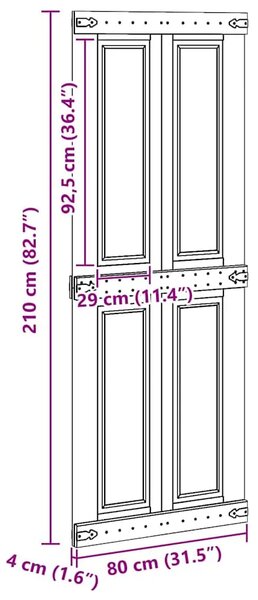 Vrata staje CORONA 80 x 210 cm Masivna borovina Bijela - 80 x 210 cm Bijela