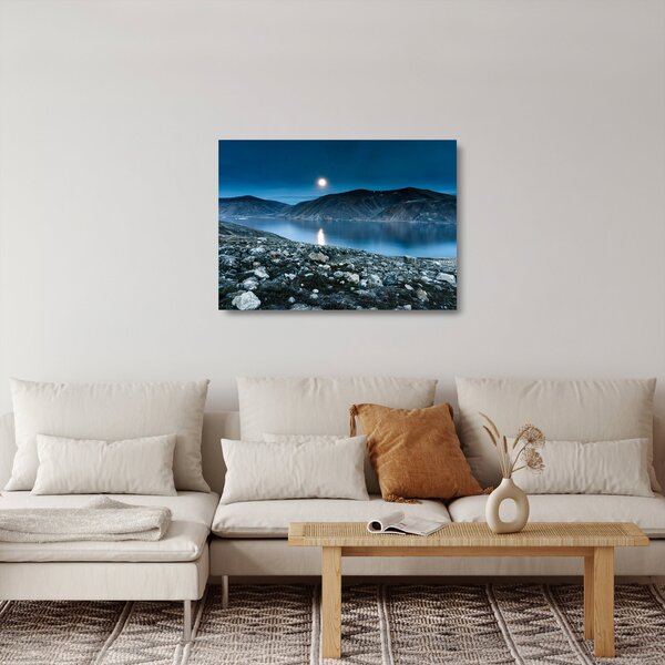 Staklena slika noćnog krajolika, Island (70x50 cm)