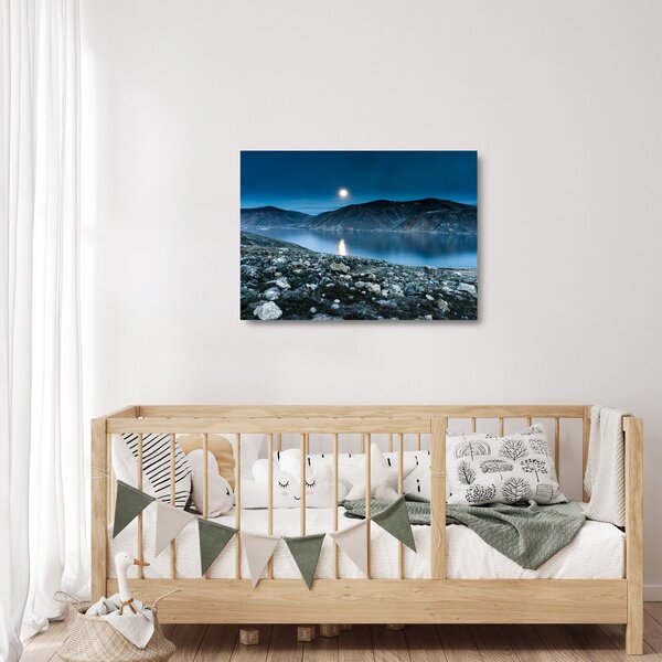 Staklena slika noćnog krajolika, Island (70x50 cm)