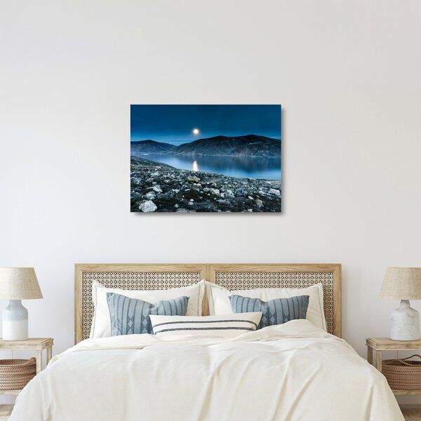 Staklena slika noćnog krajolika, Island (70x50 cm)