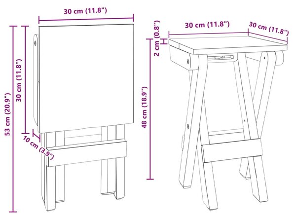 Stolica Prirodna 30 x 30 x 48 cm Čvrsto drvo iz reciklaže