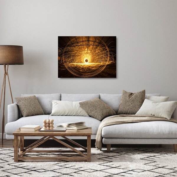 Staklena slika svijetlećeg diska (70x50 cm)