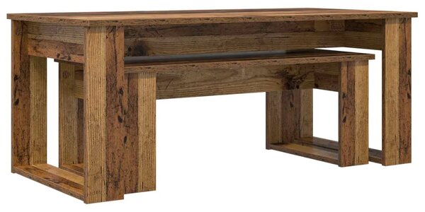 Set stolića za kavu 2 kom. Staro drvo 100 x 50 x 42 cm - Staro drvo