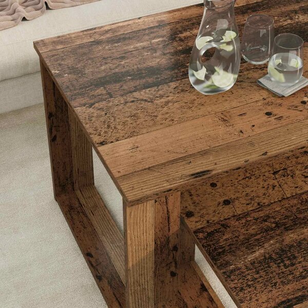 Set stolića za kavu 2 kom. Staro drvo 100 x 50 x 42 cm - Staro drvo