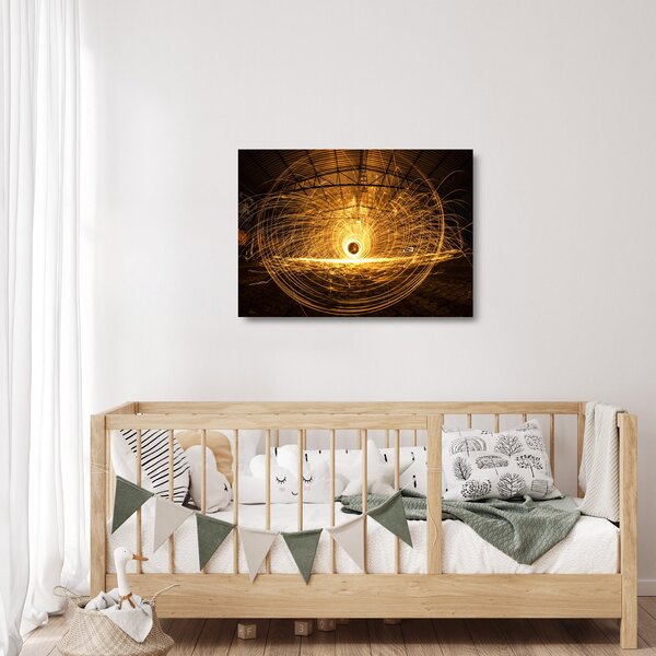 Staklena slika svijetlećeg diska (70x50 cm)