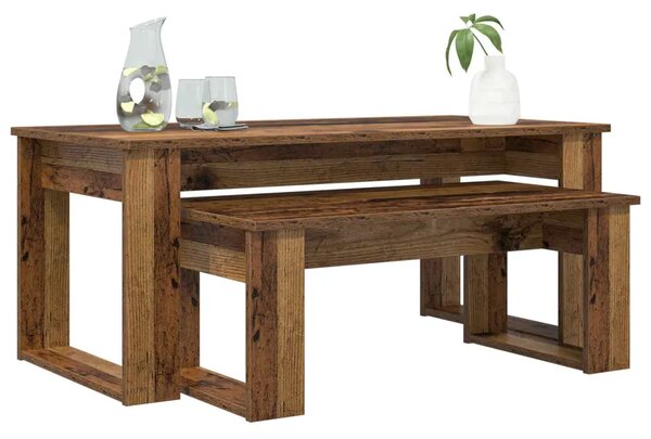 Set stolića za kavu 2 kom. Staro drvo 100 x 50 x 42 cm - Staro drvo