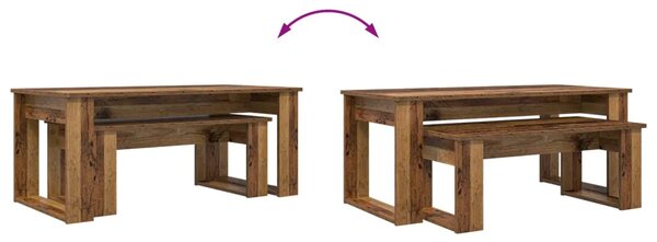 Set stolića za kavu 2 kom. Staro drvo 100 x 50 x 42 cm - Staro drvo