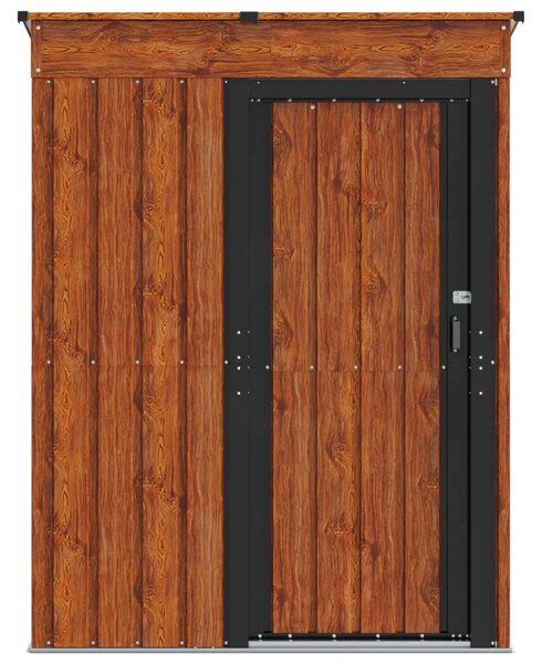 Vrtne šupe Smeđa 137 x 81 x 180 cm Metal - Smeđa 153 x 83 x 179 cm