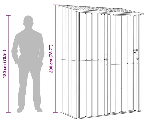 Vrtne šupe Antracit 140 5 x 74 x 200 cm Metal - Antracit 140 x 71 x 200 cm