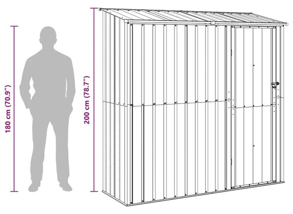 Vrtne šupe Antracit 203 5 x 73 x 200 cm Metal - Antracit 203 x 71 x 200 cm