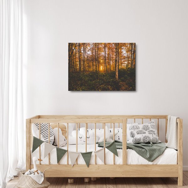 Staklena slika jesenske šume (70x50 cm)