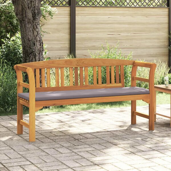 Klupa s ružama Prirodna 157 x 46 x 82 5 cm Čvrsto drvo akacije - Tamno siva Klupa (157 cm)