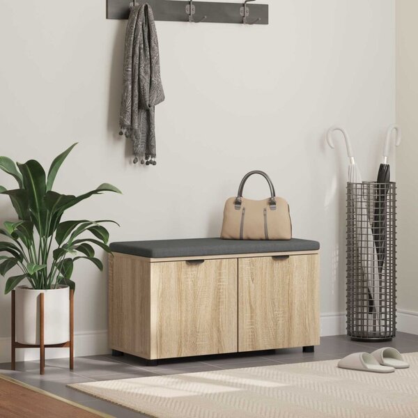 Klupa za hodnik s jastukom Sonoma hrast 80 x 38 x 46 cm - sonoma hrast 80 cm