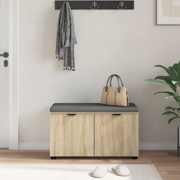 Klupa za hodnik s jastukom Sonoma hrast 80 x 38 x 46 cm - sonoma hrast 80 cm