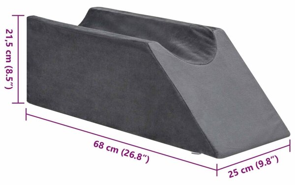 Jastučić za noge 68 x 25 x 21 5 cm Čvrst PU pjena Siva - Siva