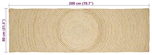 Tepih za područje Bijela 80 x 200 cm Juta - Bijela 80 x 200 cm