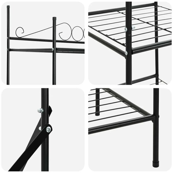 Otvoreni ormar s policom Crna 104 5 x 45 x 172 cm Čelik