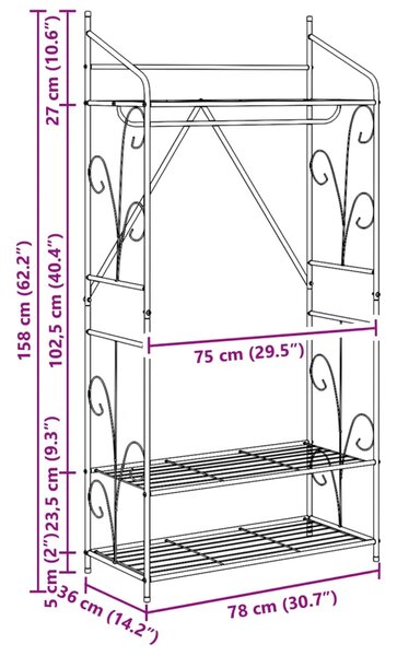 Otvoreni ormar 2 kom. 78 x 36 x 158 cm - 2