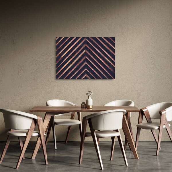 Staklena slika drvenog motiva na crnoj pozadini (70x50 cm)