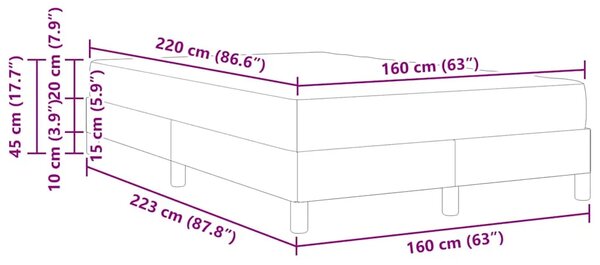 Box spring krevet Ružičasta 160 x 220 cm tkanina - Ružičasta 160 x 220 cm