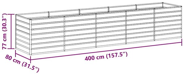 Povišena gredica - Vrtna gredica Svijetlosmeđa 400 x 80 x 77 cm - 400 x 80 x 77 cm