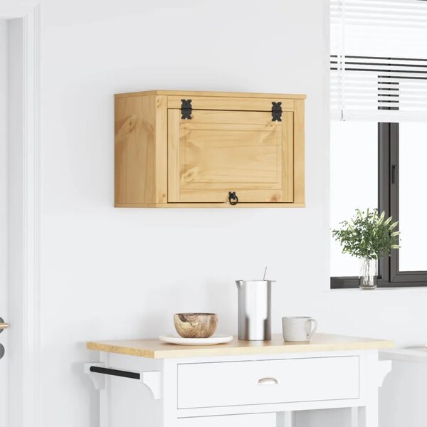 Kabinet SKI Medeno Smeđa 60 x 32 x 40 cm Čvrsto borovo drvo - Zidni ormarić s vratima Medeno smeđa