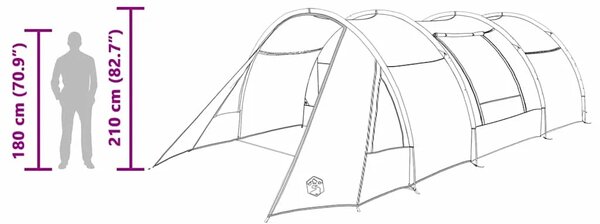 Tunelski šator za 4 osobe 4-osobni Zelena i bijela - Zelena 775 x 350 x 210 cm