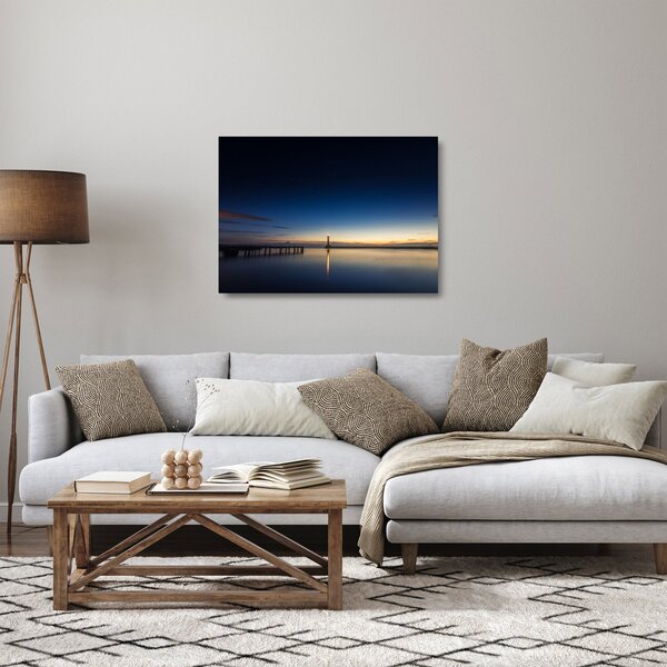 Staklena slika svjetionika u daljini (70x50 cm)