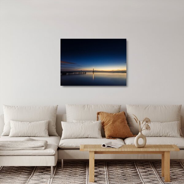 Staklena slika svjetionika u daljini (70x50 cm)