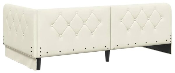 Kutni okvir kreveta Krema 90 x 190 cm Baršun - Krema 90 x 190 cm