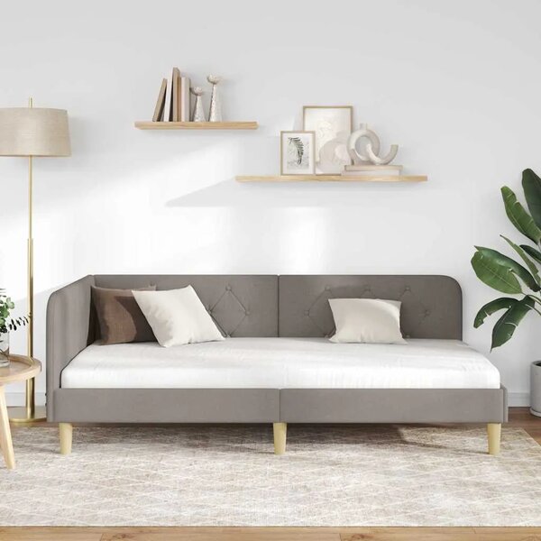 Kutni okvir kreveta Sivo-smeđa 100 x 200 cm tkanina - Sivo-smeđa 100 x 200 cm