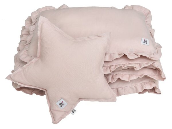 Lanena posteljina za krevetić DUSTY PINK, vel. M
