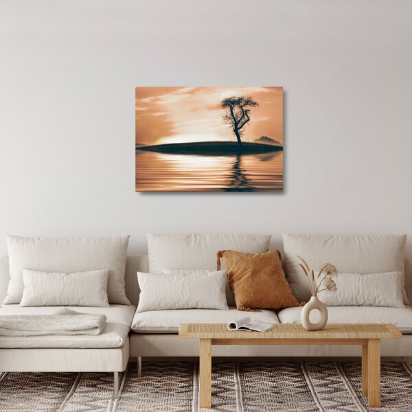 Staklena slika drveta na otoku (70x50 cm)