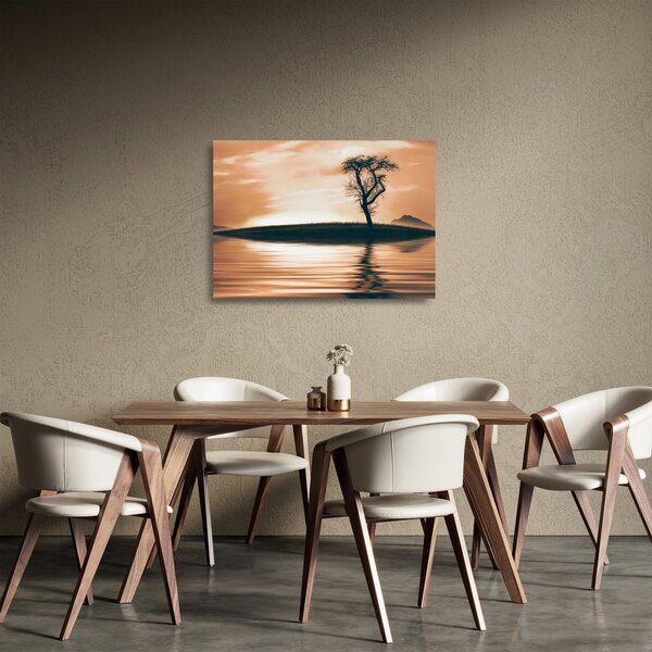 Staklena slika drveta na otoku (70x50 cm)