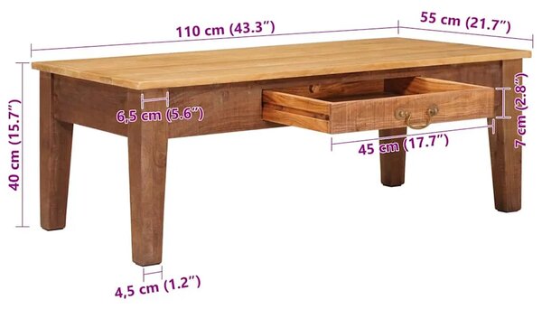 Stolić za kavu Smeđa 110 x 55 x 40 cm Čvrsto drvo manga - 110 x 55 x 40 cm