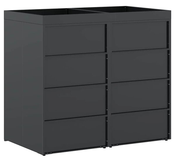 Skladištenje kanti za 2 kante Antracit 136 x 77 5 x 121 5 cm - Antracit 2 Vrh za saksiju