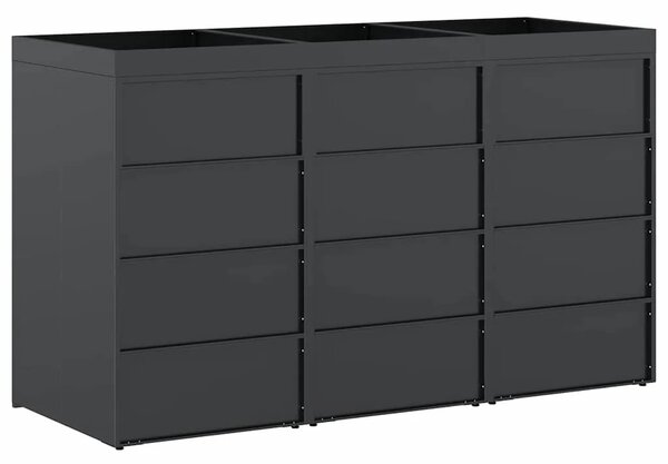 Skladištenje kanti za 3 kante Antracit 204 x 77 5 x 121 5 cm - Antracit 3 Vrh za saksiju
