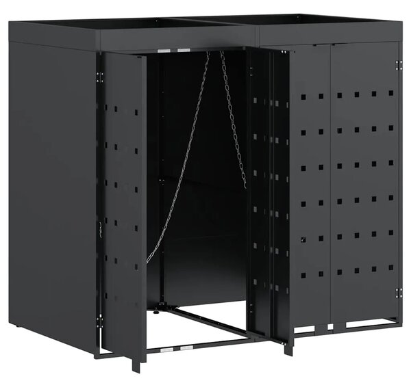 Skladištenje kanti za 2 kante Antracit 136 x 77 5 x 121 5 cm - Antracit 2 Vrh za saksiju