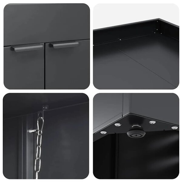 Skladištenje kanti za 4 kante Antracit 272 x 77 5 x 121 5 cm - Antracit 4 Vrh za saksiju