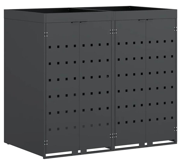 Skladištenje kanti za 2 kante Antracit 136 x 77 5 x 121 5 cm - Antracit 2 Vrh za saksiju