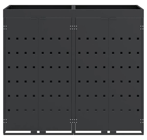 Skladištenje kanti za 2 kante Antracit 136 x 77 5 x 121 5 cm - Antracit 2 Vrh za saksiju