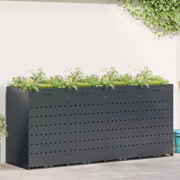 Skladištenje kanti za 4 kante Antracit 272 x 77 5 x 121 5 cm - Antracit 4 Vrh za saksiju