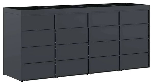 Skladištenje kanti za 4 kante Antracit 272 x 77 5 x 121 5 cm - Antracit 4 Vrh za saksiju