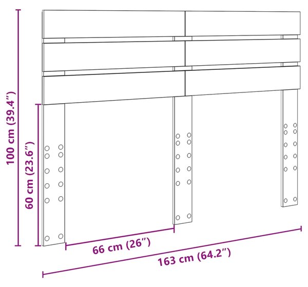 Uzglavlje Umjetnički hrast Konstruirano drvo - Hrast artisan 160 cm