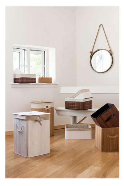 Drvena/tekstilna košara za rublje 62 l Kankyo – Premier Housewares