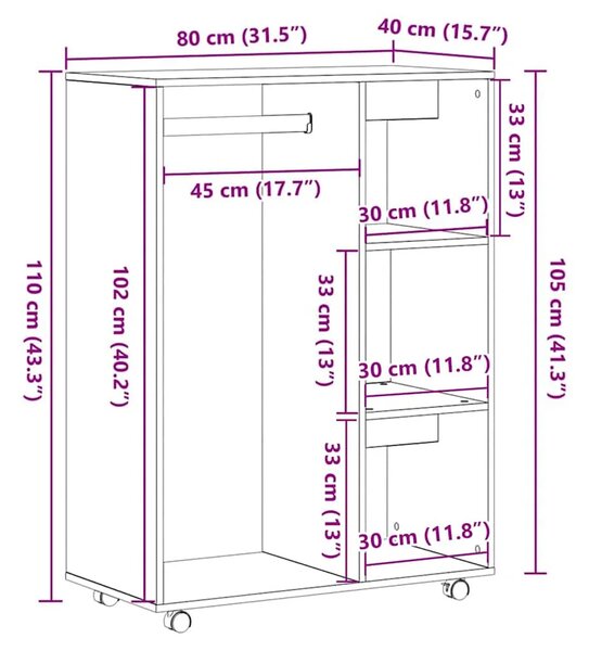 Ormar crni hrast 80x40x110 cm Inženirsko drvo - Crni hrast 1 1 Crni hrast