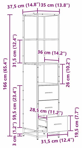 Set namještaja za kupaonicu Umjetnički hrast 35 x 37 5 x 166 cm - hrast artisan