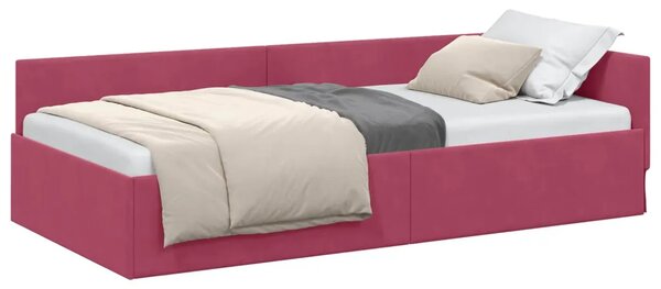 Kutni okvir kreveta Vinska crvena 80 cm x 200 cm Baršun - boja crnog vina 80 x 200 cm