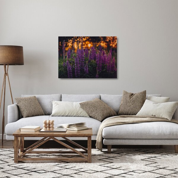 Staklena slika cvjetova lupine (70x50 cm)