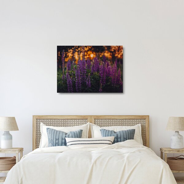 Staklena slika cvjetova lupine (70x50 cm)